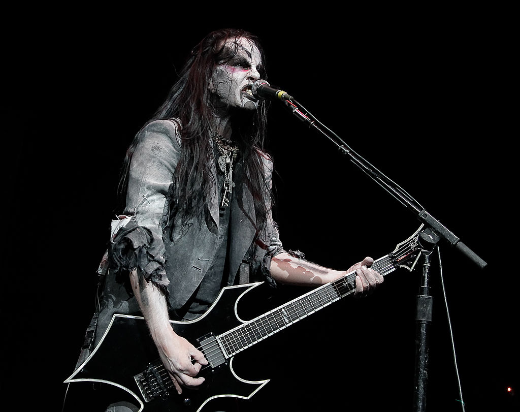 UNIVERSAL CITY, CA - SEPTEMBER 30:  Joey Jordison of the Murderdolls performs at the 'Hallowe'en Hootenanny' at the Gibson Amphitheatre on September 30, 2010 in Universal City, California.  (Photo by Noel Vasquez/Getty Images)