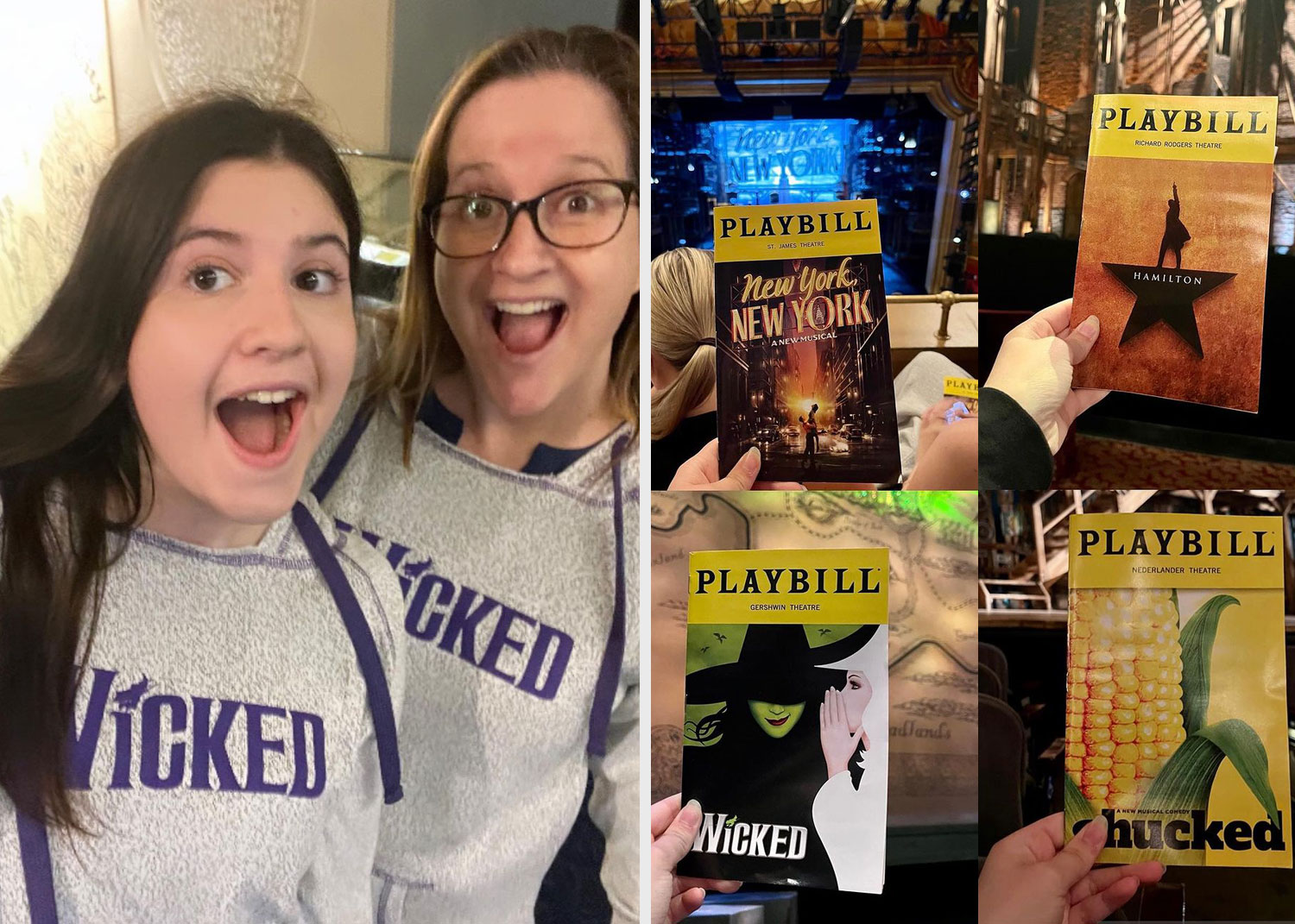 Mother and Daughter Rock Matching ‘Wicked’ Sweatshirts on New York Theater Adventure