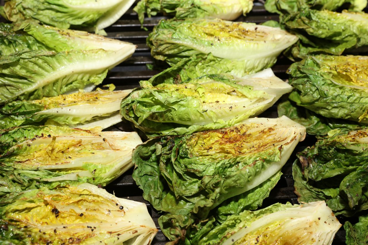 Fresh grilled hearts of Romaine Lettuce