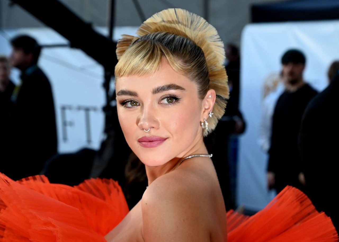 LONDON, ENGLAND - FEBRUARY 19: Florence Pugh attends the EE BAFTA Film Awards 2023 at The Royal Festival Hall on February 19, 2023 in London, England. (Photo by Dave J Hogan/Getty Images)