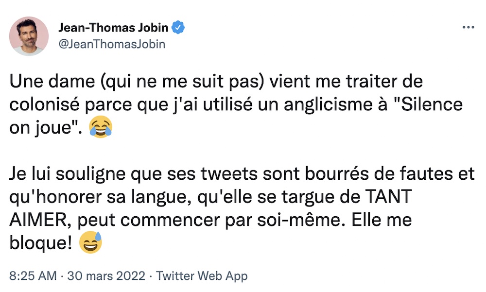 Jean-Thomas Jobin sur Twitter
