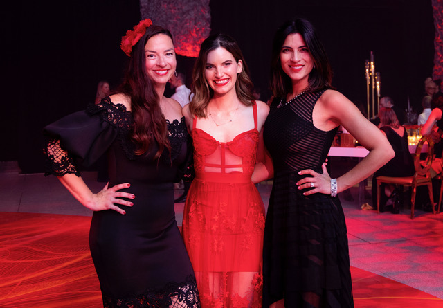 MONTREAL, QUE.: May 27, 2022-- Unidentified, left, with Gabriella Laberge and Virginie Coossa, right, at the 2022 MUHC Bal Rouge, in Montreal on Friday May 27, 2022. © Allen McInnis 2022No third party usage is permitted without prior consent.amcinnis@mcinnis.ca© Allen McInnis 2022