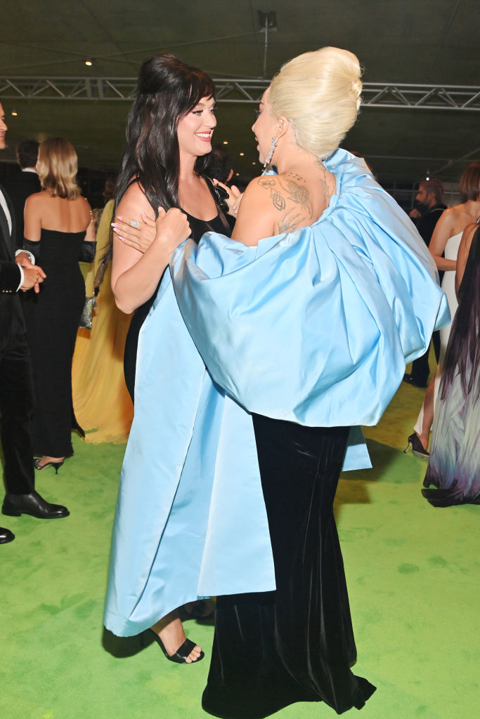 LOS ANGELES, CALIFORNIA - SEPTEMBER 25: (L-R) Katy Perry and Lady Gaga attend the Academy Museum of Motion Pictures: Opening Gala honoring Haile Gerima and Sophia Loren, and Museum Campaign Leadership Bob Iger, Annette Bening, and Tom Hanks; Gala Co-Chairs Jason Blum, Ava DuVernay, and Ryan Murphy on September 25, 2021 in Los Angeles, California. (Photo by Stefanie Keenan/Getty Images for Academy Museum of Motion Pictures )