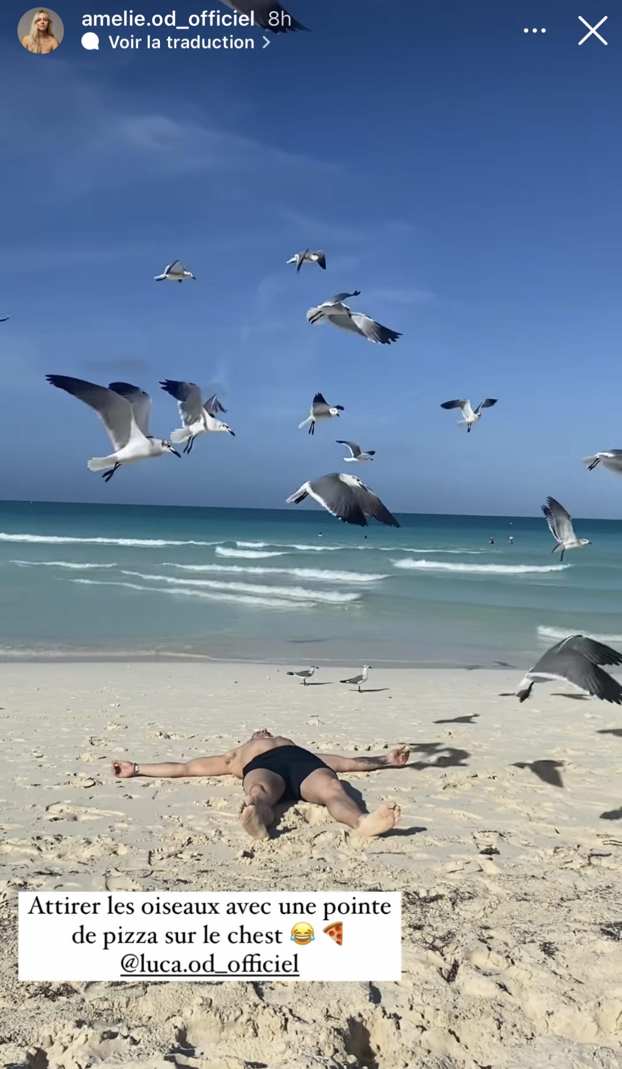 Luca d'OD partage une adorable photo avec Amélie sur la plage de Cuba