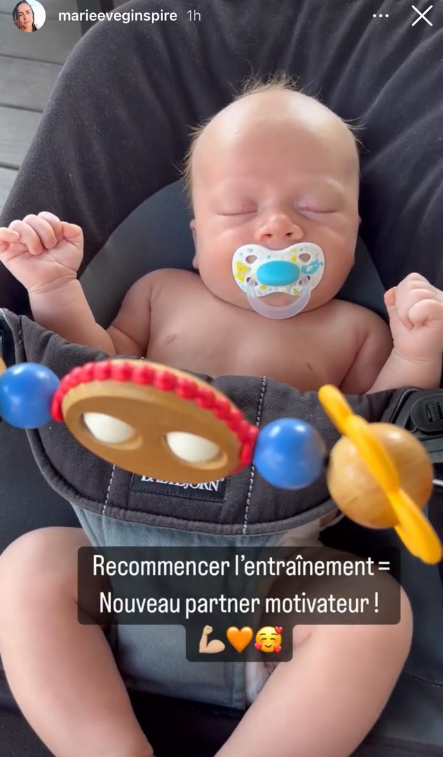 Marie-Ève Gauthier d'OD: Bébé Ethan est déjà un adorable petit modèle alors qu'il prend la pose!