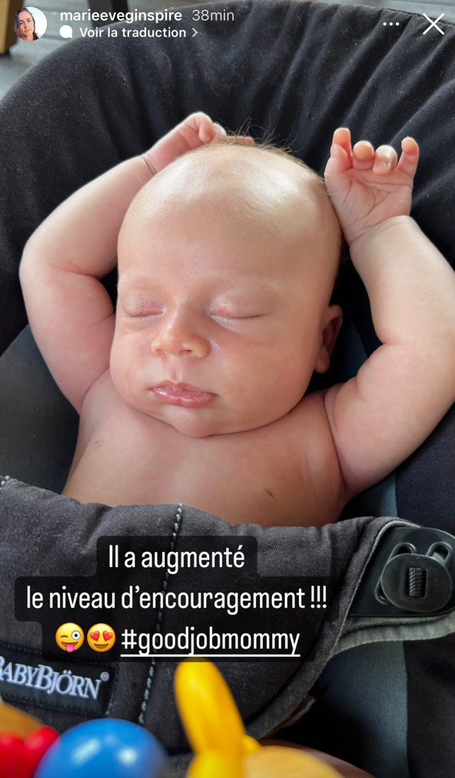 Marie-Ève Gauthier d'OD: Bébé Ethan est déjà un adorable petit modèle alors qu'il prend la pose!