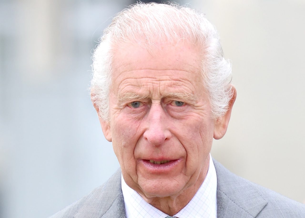 STOCKBRIDGE, HAMPSHIRE - MAY 13: King Charles III during the official handover in which King Charles III passes the role of Colonel-in-Chief of the Army air corps to Prince William, Prince of Wales at the Army Aviation Centre on May 13, 2024 in Stockbridge, Hampshire. (Photo by Chris Jackson/Getty Images)