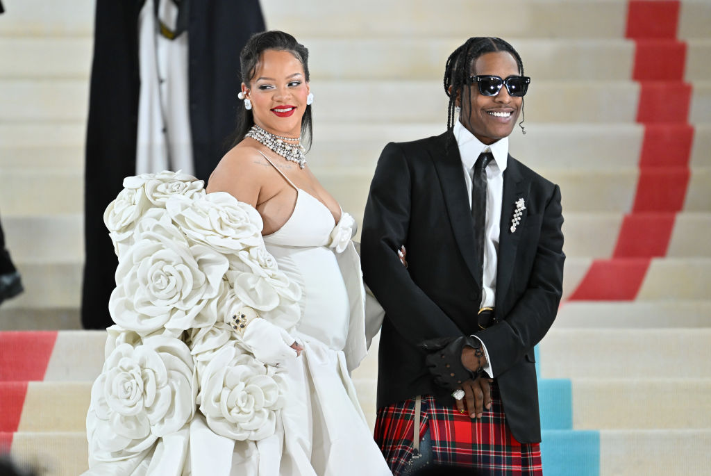 NEW YORK, NEW YORK - MAY 01: Rihanna and A$AP Rocky attend The 2023 Met Gala Celebrating "Karl Lagerfeld: A Line Of Beauty" at The Metropolitan Museum of Art on May 01, 2023 in New York City. (Photo by James Devaney/GC Images)