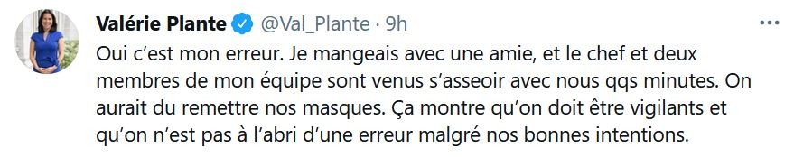 Tweet Valérie Plante