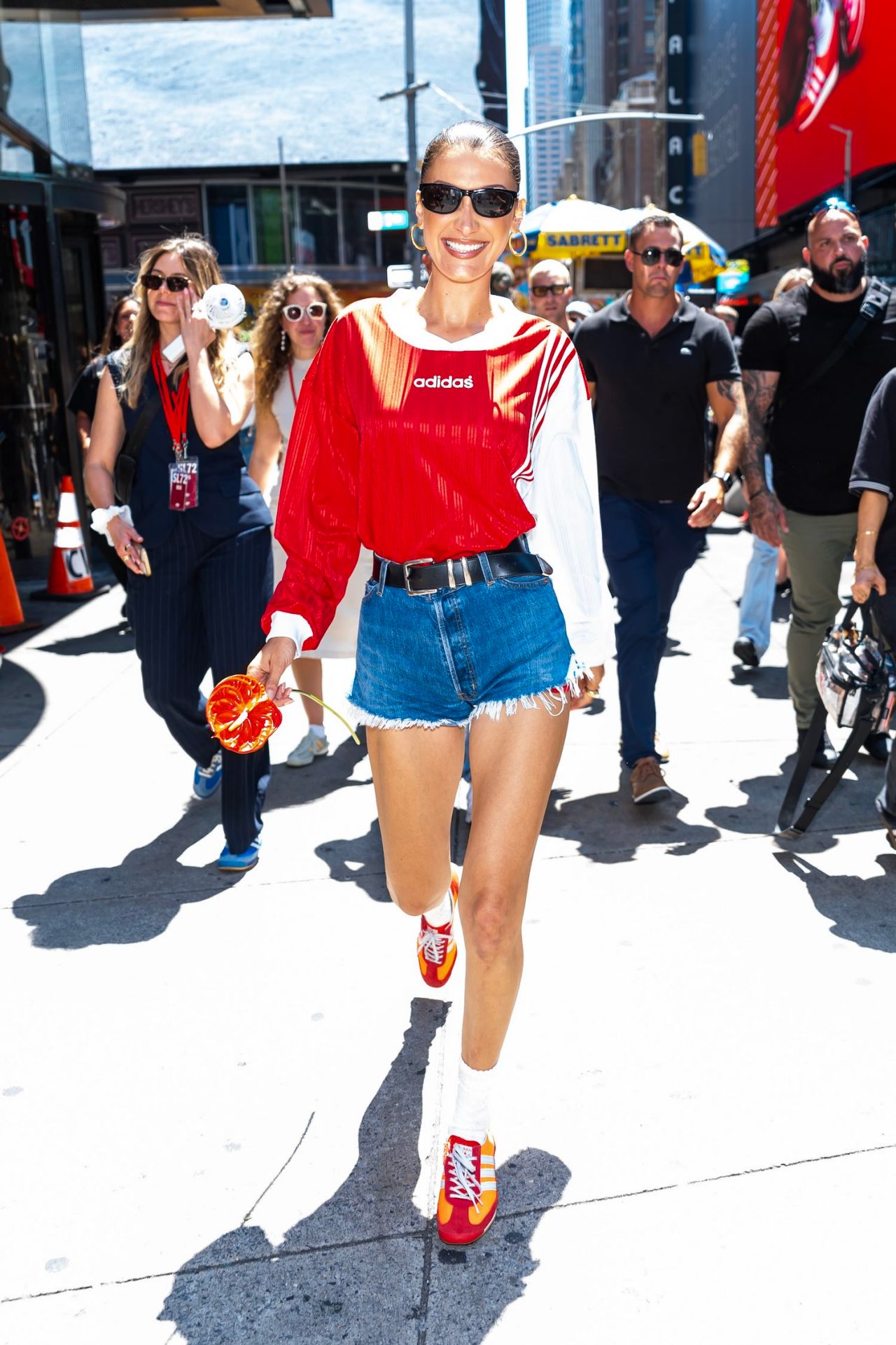 NEW YORK, NEW YORK - JULY 11: Bella Hadid is seen in Midtown on July 11, 2024 in New York City. (Photo by Gotham/GC Images)